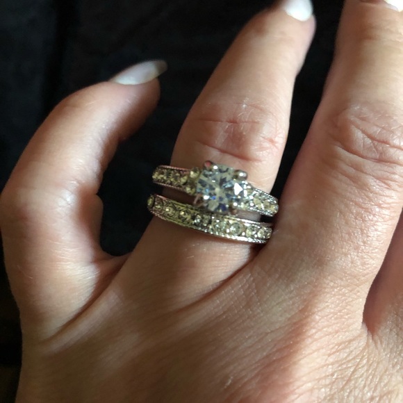 Bridal Set; Anniversary Set; Cubic Zirconium; Size 6 & Size 8 Available - Picture 6 of 11
